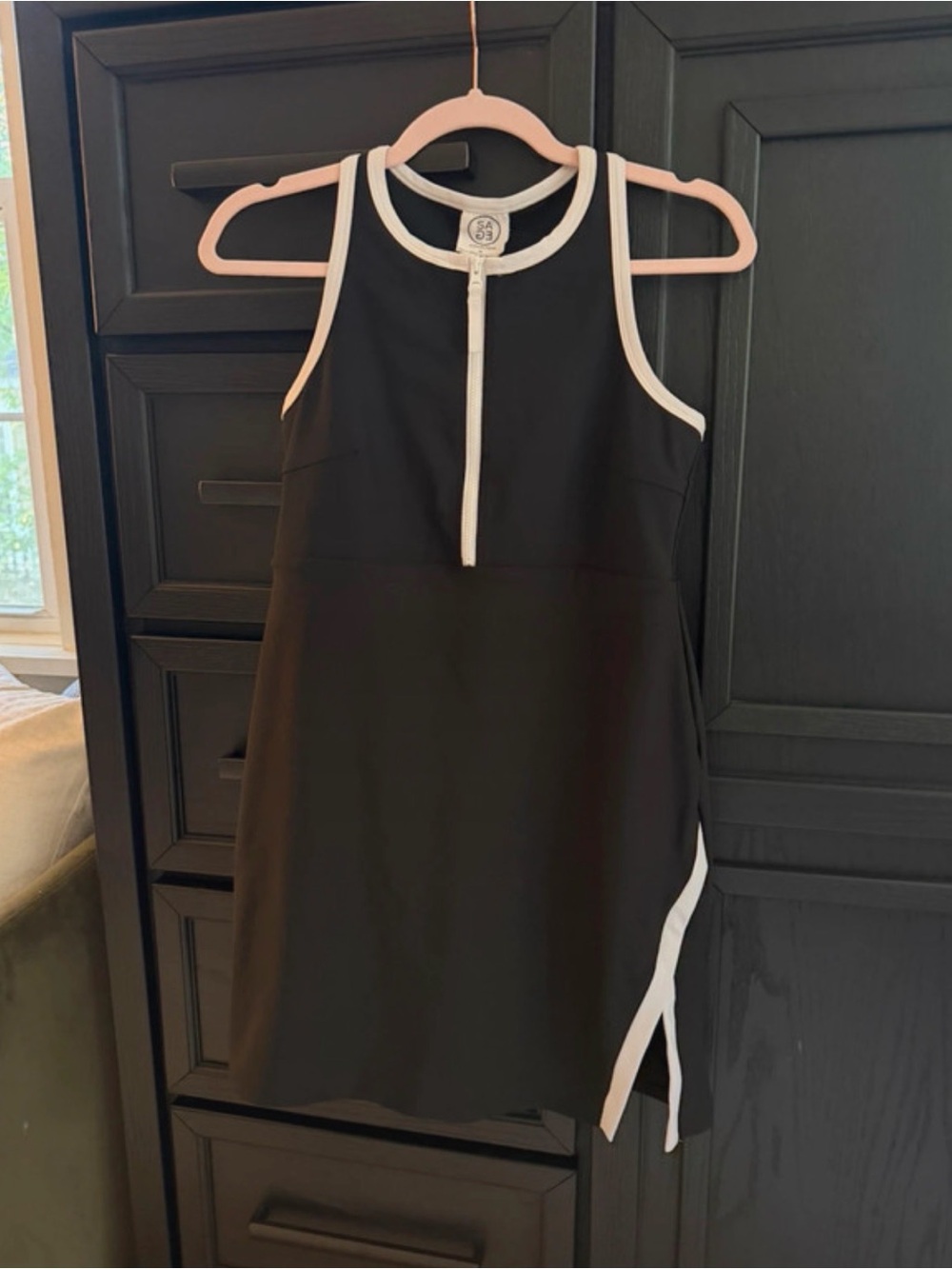 SAGE collective black and white athletic tennis dress